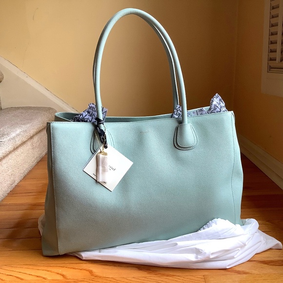 Moncrief London Serrena Large Leather Satchel Frosty Green - Picture 1 of 16